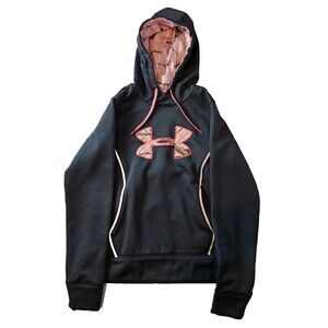Under Armour Realtree Black Pink Camo Womens Pullover Hoodie Size Small